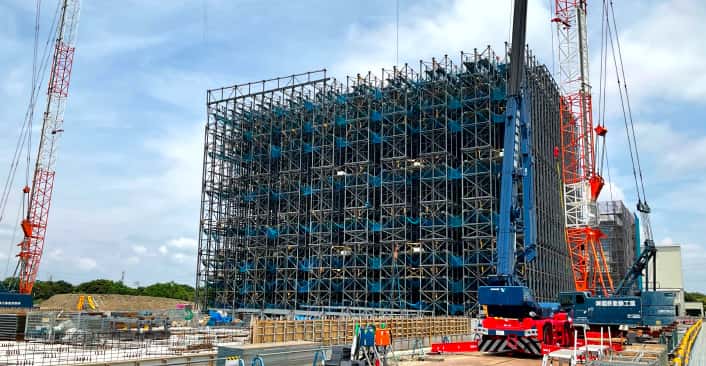 愛知県　小牧市 自動倉庫 建方工事